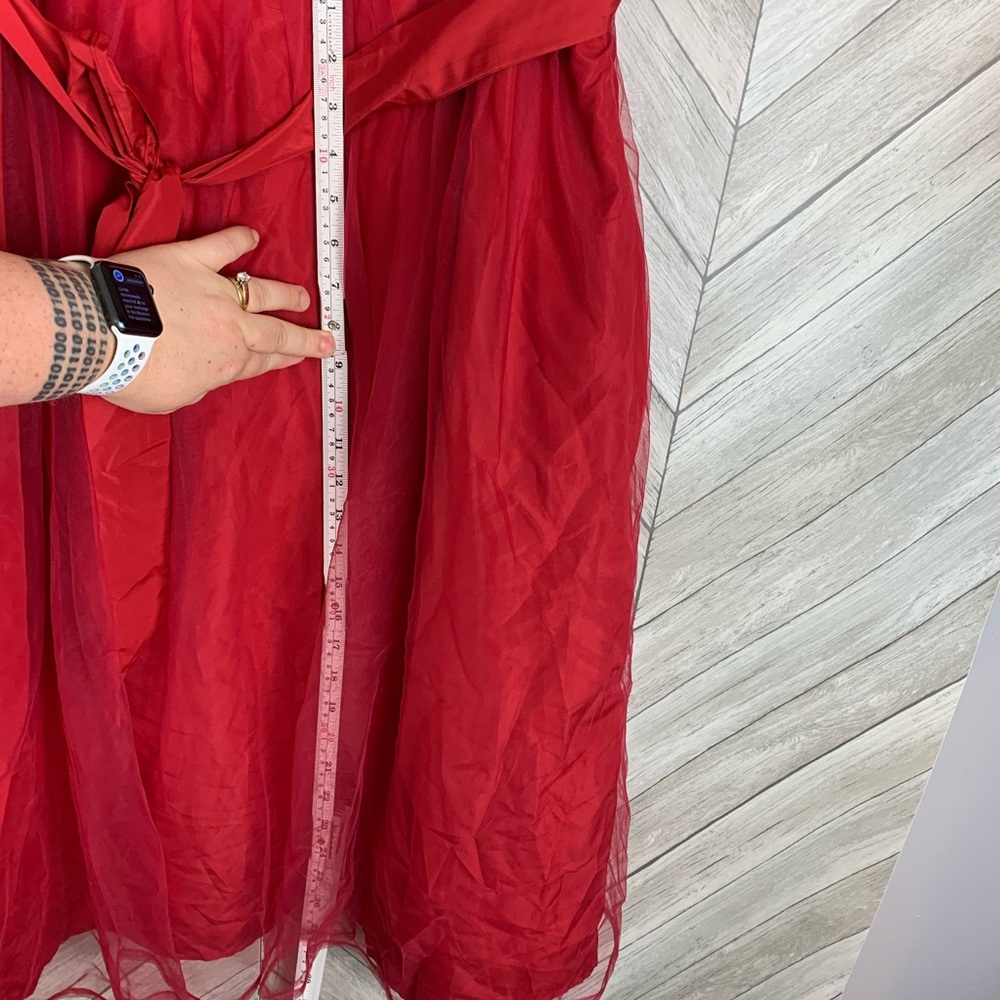 NWT Beautiful eShakti Red dress with belt 2x - Picture 4 of 14